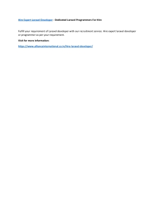 Hire Expert Laravel Developer - Dedicated Laravel Programmers For Hire