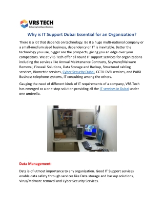 Why is IT Support Dubai Essential for an Organization?