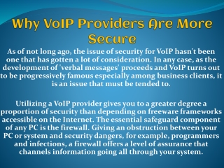 Why VoIP Providers Are More Secure