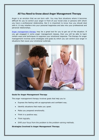 All You Need to Know about Anger Management Therapy