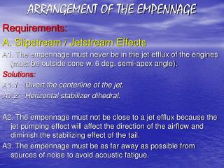 ARRANGEMENT OF THE EMPENNAGE