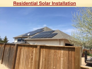 Residential solar installation