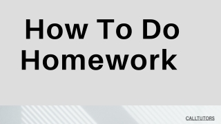 How To Do Homework