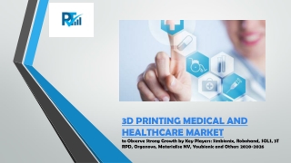 3D Printing Medical And Healthcare Market  to Observe Strong Growth by Key Players: Simbionix, Robohand, SOLS, 3T RPD, O