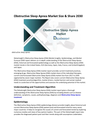 Obstructive Sleep Apnea Market Size & Share 2030