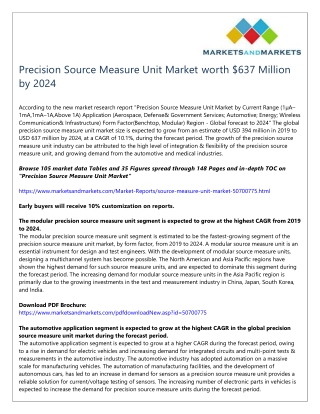 Precision Source Measure Unit Market worth $637 Million by 2024