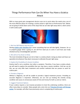 Things Performance Pain Can Do When You Have a Sciatica Attack