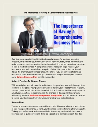 The Importance of Having a Comprehensive Business Plan