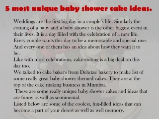 5 most unique baby shower cake ideas.