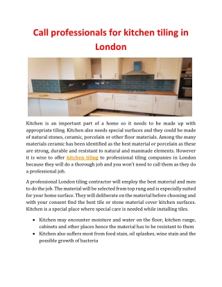 Tiling Services London