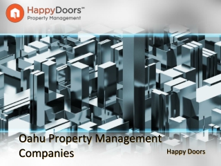 Oahu One of the Best Property Management Companies - Happy Doors