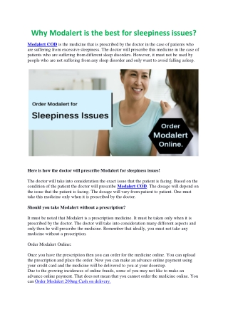 Modalert for Sleepiness Issues | Buy Cognitive Enhancers