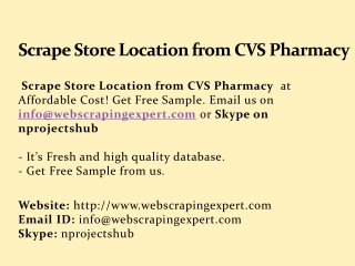 Scrape Store Location from CVS Pharmacy