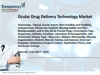 Ocular Drug Delivery Technology Market  to attain value of US$18.12 bn by  2025