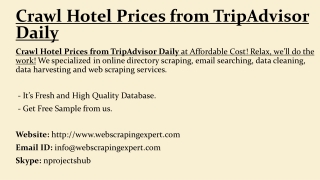 Crawl Hotel Prices from TripAdvisor Daily