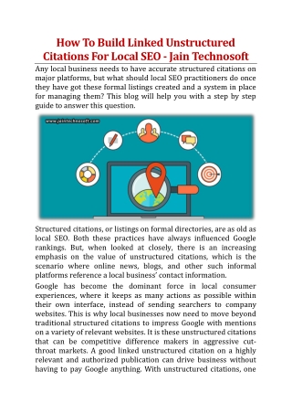 How To Build Linked Unstructured Citations For Local SEO - Jain Technosoft