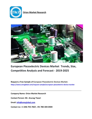 Asia-Pacific Piezoelectric Devices   Market  Trends, Size, Competitive Analysis and Forecast - 2019-2025