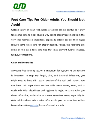 Foot Care Tips For Older Adults You Should Not Avoid