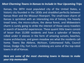 Most Charming Towns in Kansas to Include In Your Upcoming Trips