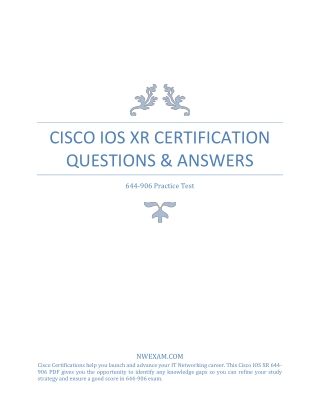 Cisco 644-906 IOS XR Certification Questions & Answers