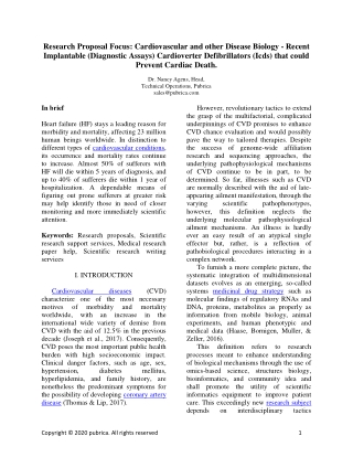 Research Proposal Focus: Cardiovascular and other disease biology – Pubrica