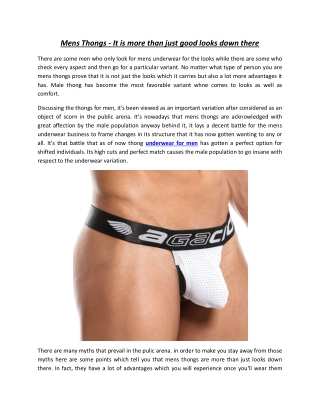 Mens Thongs - It is more than just good looks down there