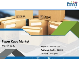 Paper Cups Market to Grow at a CAGR of 4.0% through 2027