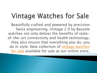 Vintage Watches for Sale