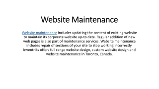 Website Maintenance