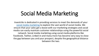 Social Media Marketing