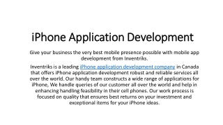 iPhone Application Development