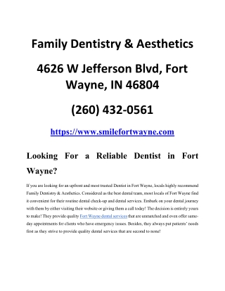 Fort Wayne Dentist