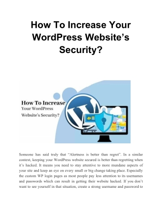 How To Increase Your WordPress Website’s Security?