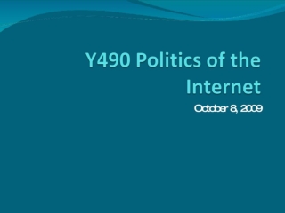 Y 490 Politics of the Internet