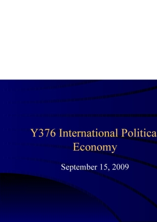 Y376 International Political Economy