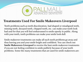 Treatments Used For Smile Makeovers Liverpool