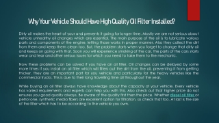 Hydraulic Oil Filter