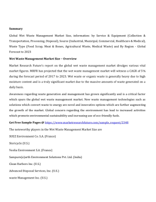 Wet Waste Management Market Size