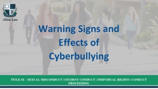 Warning Signs and Effects of Cyberbullying