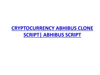 CRYPTOCURRENCY ABHIBUS CLONE SCRIPT| ABHIBUS SCRIPT