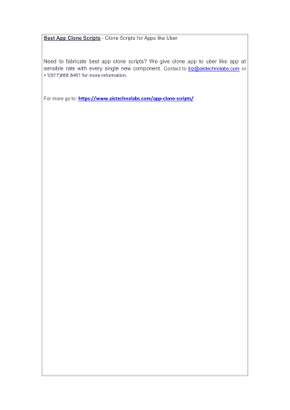 Best App Clone Scripts - Clone Scripts for Apps like Uber