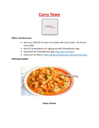 10% Off - Curry Town Indian Restaurant menu - Carrum downs, VIC