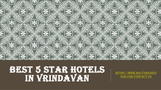 Best 5 star hotels in Vrindavan