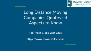 Long Distance Moving Companies Quotes – 4 Aspects to Know