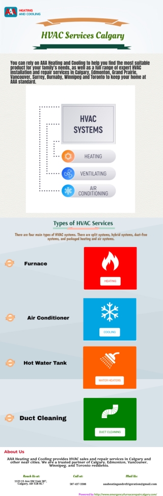 AAA Heating and Cooling HVAC Repair Services Calgary and Edmonton