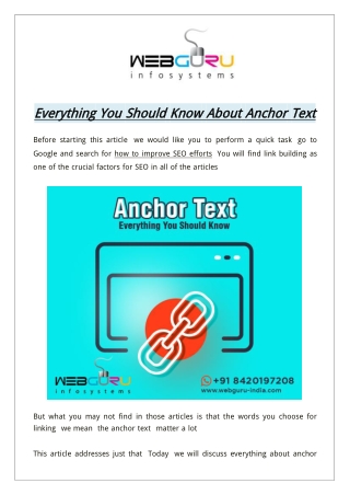 Everything You Should Know About Anchor Text