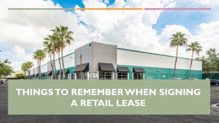 Points to consider when signing a retail lease