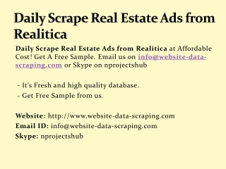 Daily Scrape Real Estate Ads from Realitica