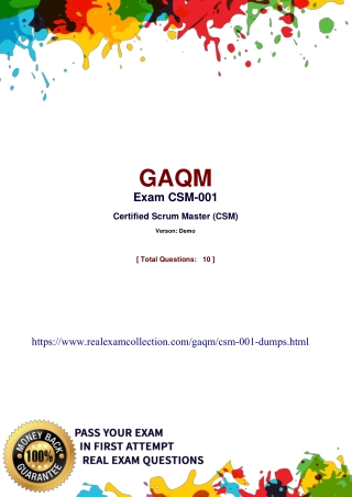 Get Real GAQM CSM-001 Exam Questions answers - Realexamcollection
