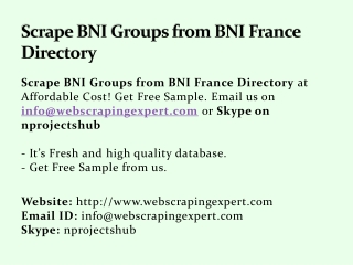 Scrape BNI Groups from BNI France Directory